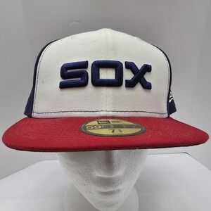 Chicago White‎ Sox New Era 59FIFTY Fitted Hat 7 3/4 Red Navy White Alt 2017